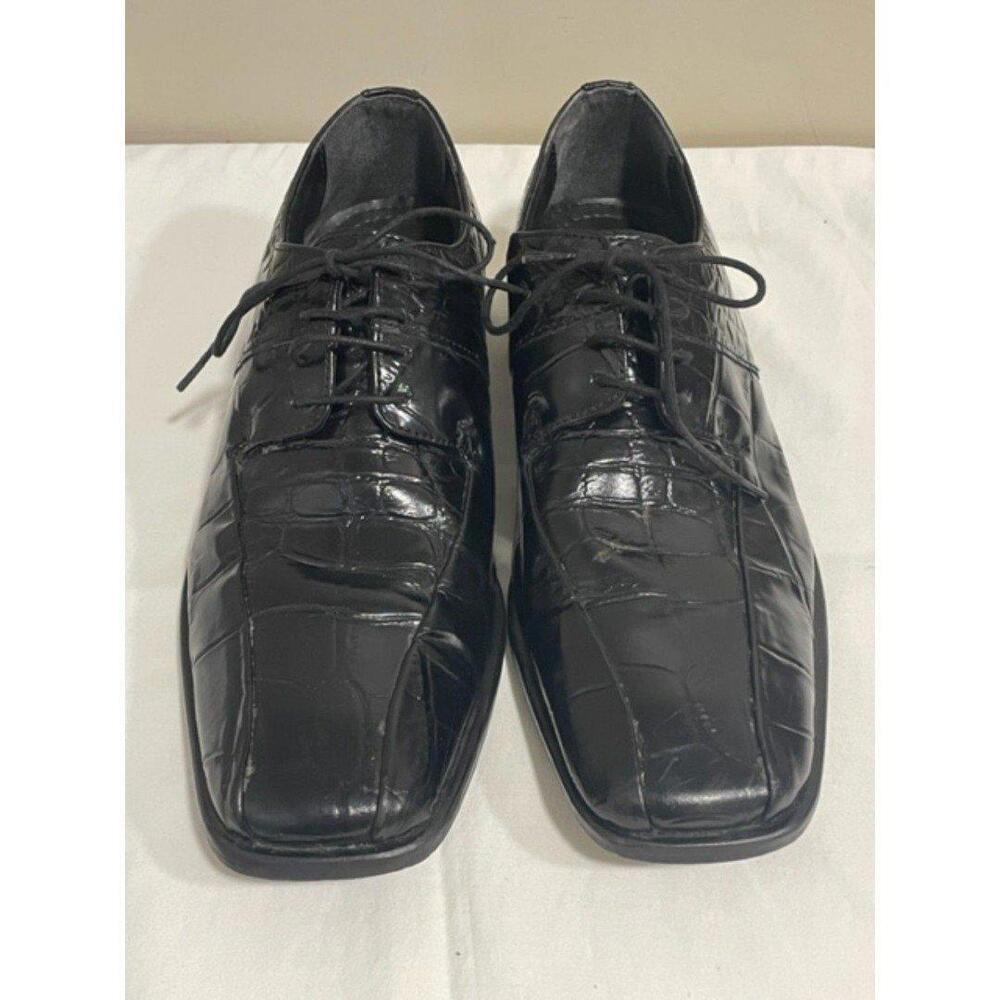 Stacy Adams Leather Croc Dress Shoes Stylish Oxford Mens Sz 8
